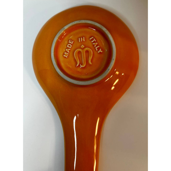 Maioliche Jessica Orange Color Ceramic 11" Spoon Rest Made In Italy - Picture 6 of 6